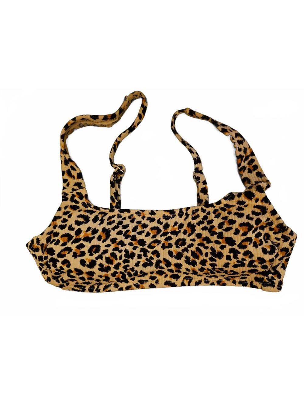 NEW - Women's Xhilaration Swim Top Size XS Cheetah Print Padded Ribbed - NWOT